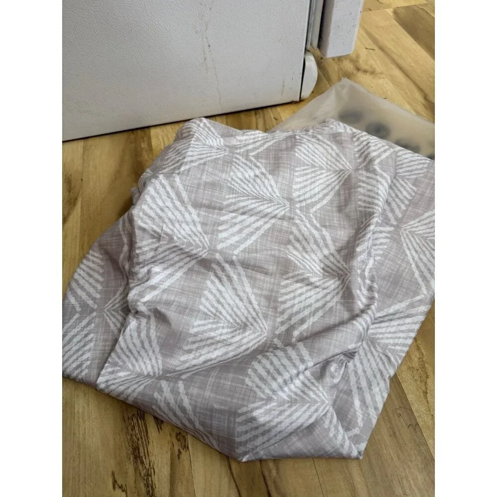 Mainstays Gray / tan & White Geometric Shower Curtain